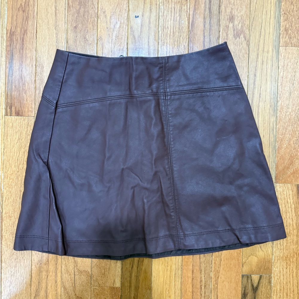 Abercrombie & Fitch Chocolate Faux Leather Skirt